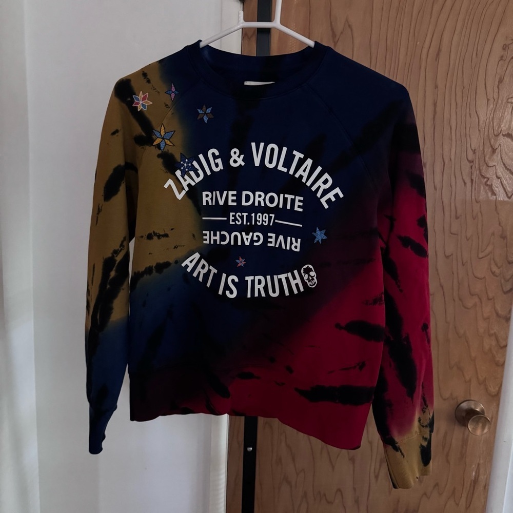 Zadig & Voltaire Navy Logo Crewneck Sweatshirt